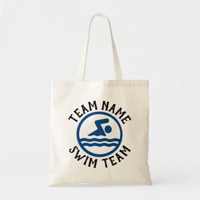 Tote Bag Nom de l'équipe de natation personnalisée Nage et  (Devant)