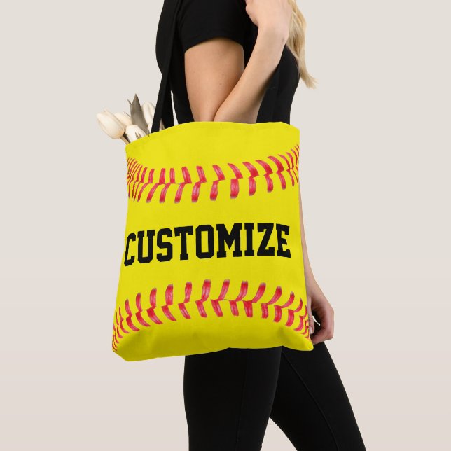 Tote Bag Nom de l'équipe de softball Fastpitch personnalisé (De près)