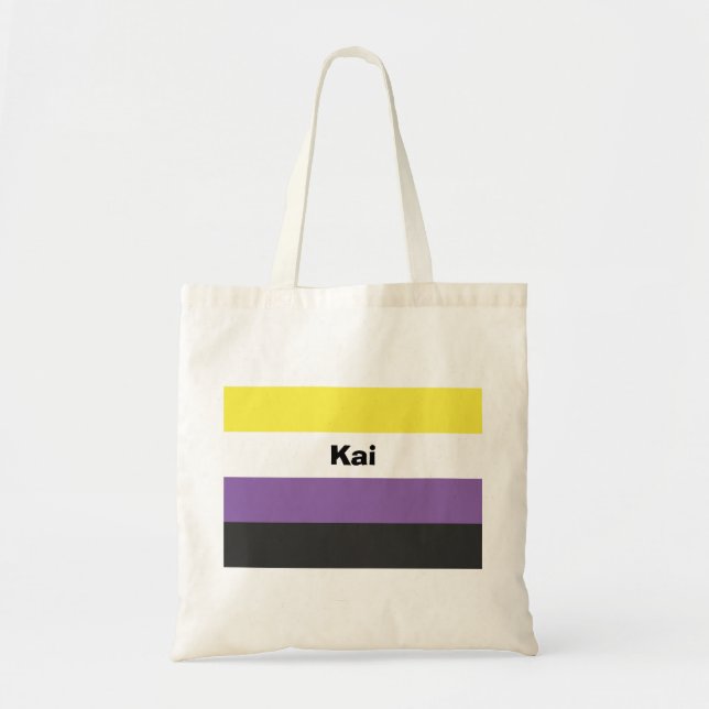Tote Bag Nom de l'indicateur de la fierté non binaire ou mo (Devant)