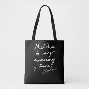 Tote Bag Nom de maman personnalisé Citation de thé matcha r