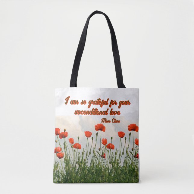 Tote Bag Nom de maman personnalisée flores B (Devant)