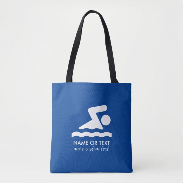 Tote Bag Nom de natation personnalisé de nageur et d'équipe (Devant)