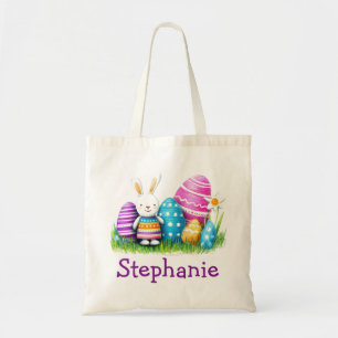 Tote Bag Nom de Pâques Enfants Filles Lapin
