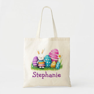 Tote Bag Nom de Pâques Enfants Filles Lapin