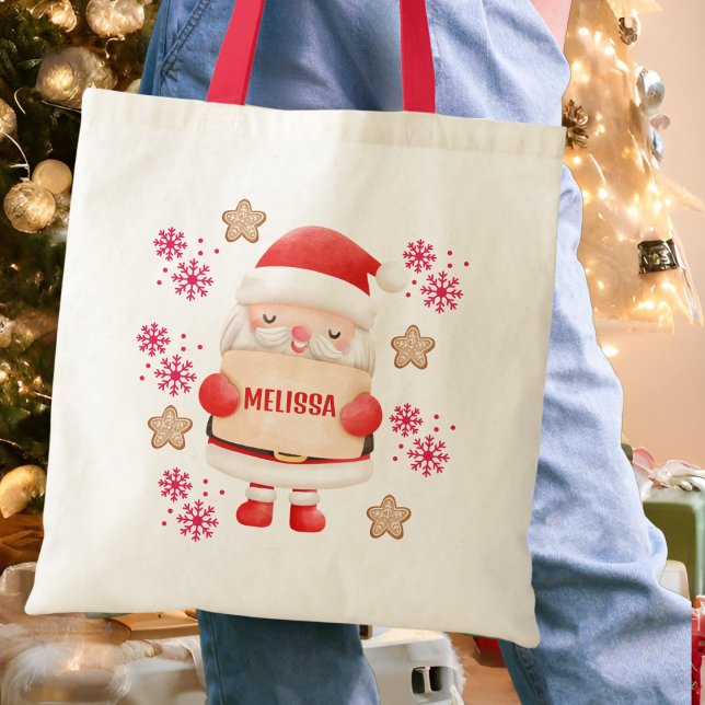 Tote Bag Nom de Père Noël rouge mignon (Créateur téléchargé)