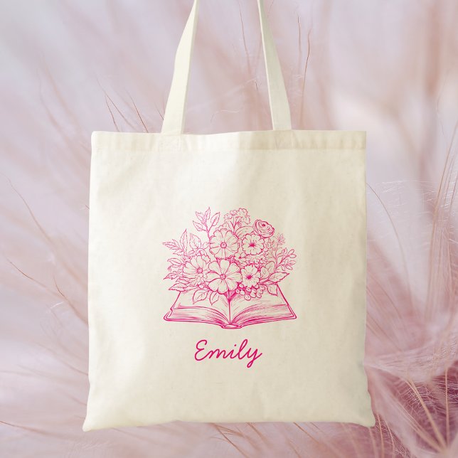 Tote Bag Nom de script rose stylé tendance  (Créateur téléchargé)