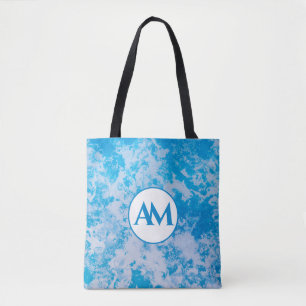 Tote Bag Nom de surface de la planète de glace bleue et bla