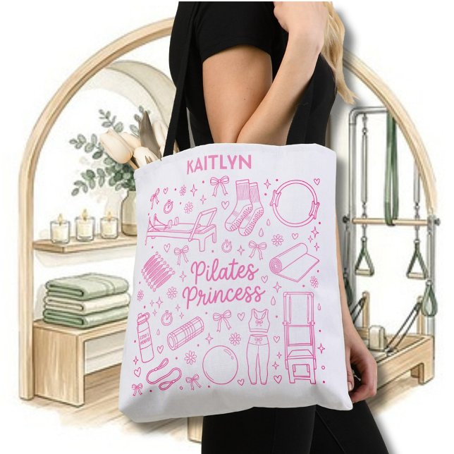 Tote Bag Nom de travail de la princesse Pilates stylée et a (Créateur téléchargé)