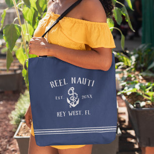 Tote Bag Nom du bateau de la marine nautique et de l'Ancre