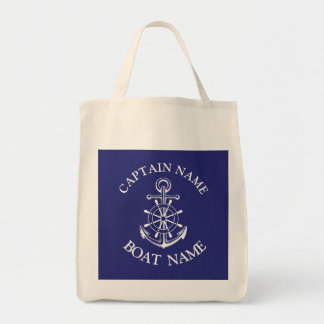 Tote Bag Nom du capitaine de bateau sur mesure marine marin