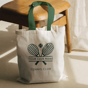 Tote Bag Nom du club personnalisé Tennis Team Green Swag