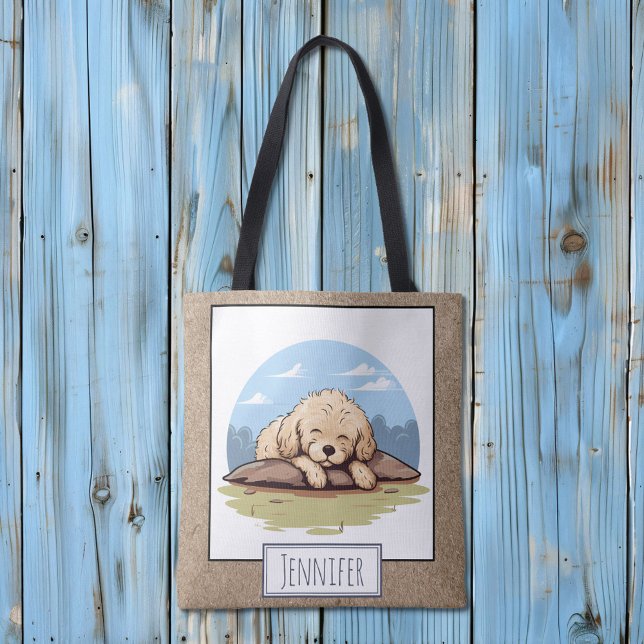 Tote Bag Nom du dessin sur le caniche et le caniche (Créateur téléchargé)