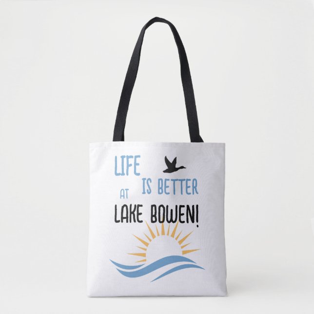 Tote Bag Nom du lac Personnalisé à deux côtés (Devant)