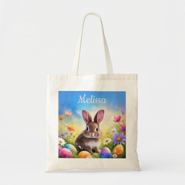 Tote Bag Nom du lapin de Pâques Brown (Devant)