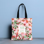 Tote Bag Nom du monogramme Aquarelle de la fleur de cerisie<br><div class="desc">Ce design moderne présente une aquarelle joliment rose fleurs de cerisier. Personnalisez avec votre monogramme et votre nom en éditant le texte dans la zone de texte fournie #personalisé #personalizedcadeaux #monogram #monogrammed #initial #cadeaux #personnaldons #fourre-tout #sacs fourre - touts #sacs #tropicaux #floral #accessoires #giftsforgirls</div>