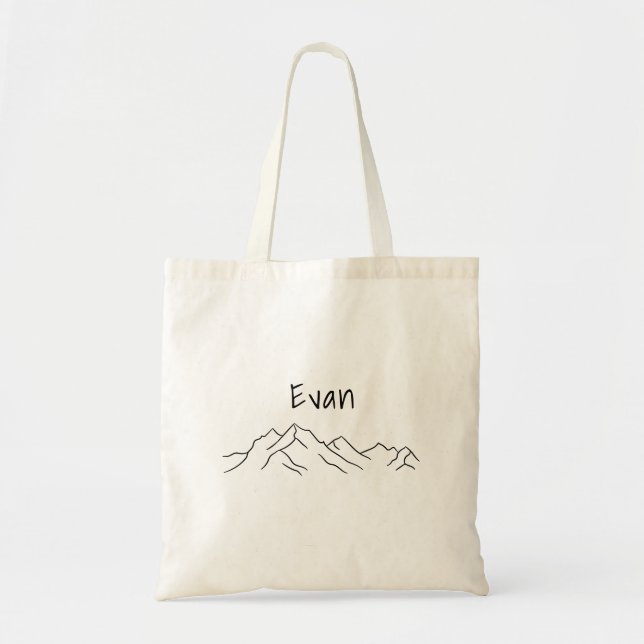 Tote Bag Nom du monogramme Mountain Trees Nature Lover Hike (Devant)