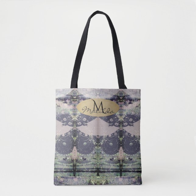 Tote Bag Nom du monogramme Steampunk revu (Devant)