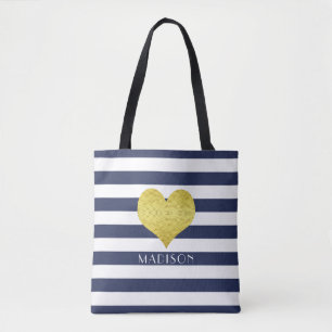 Tote Bag Nom du Motif Modern Blue Stripes