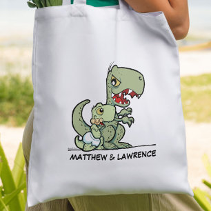 Tote Bag Nom du petit frère T-Rex Dinosaur personnalisé