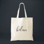Tote Bag Nom du script<br><div class="desc">Simple,  moderne et élégant. La couleur du texte et du texte est entièrement personnalisable. Parfait comme cadeau de femme de chambre,  cadeau de mariage,  d'anniversaire ou de remise de diplômes. Partie d'une collection de Parcel Studios.</div>