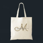 Tote Bag Nom élégant en monogramme écriture moderne tendanc<br><div class="desc">Ce sac fourre-tout monogrammé présente un monogramme avec une police de caractères moderne. Personnalisez-le avec votre nom et monogramme.</div>