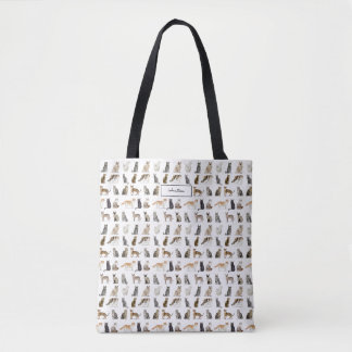 Tote Bag Nom élégant Monogram Cat Breeds