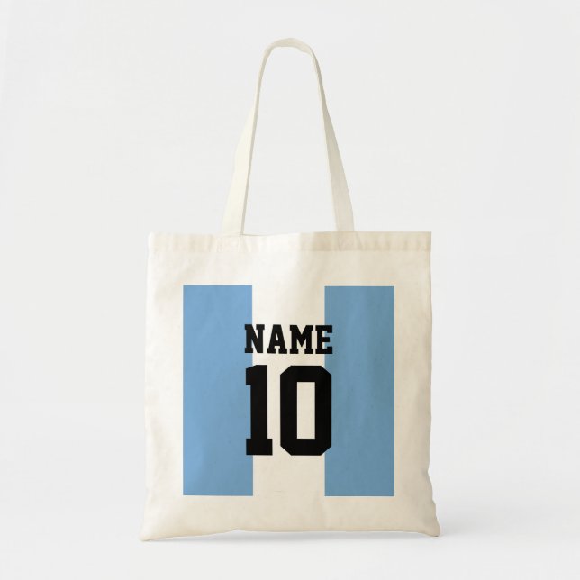 Tote Bag Nom et numéro personnalisés Argentine Indicateur (Devant)