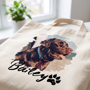 Tote Bag Nom et photo de compagnie avec une typographie mod