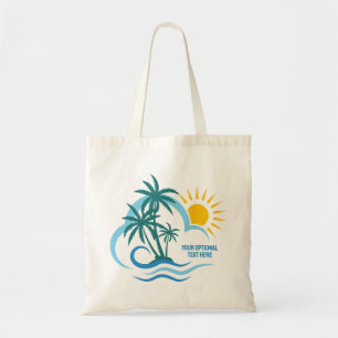 Tote Bag Nom et texte personnalisés Îles tropicales