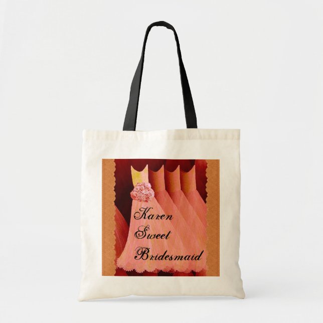 Tote Bag Nom fait sur commande et robes de demoiselle (Devant)