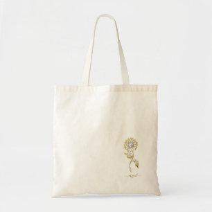 Tote Bag Nom Gold personnalisé Tournesol à main
