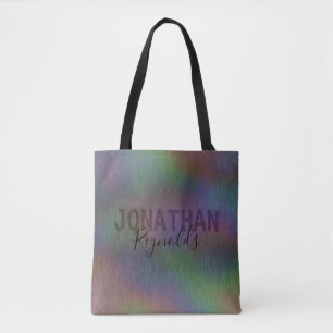 Tote Bag Nom Holographique moderne en métal Monogramme - Sa