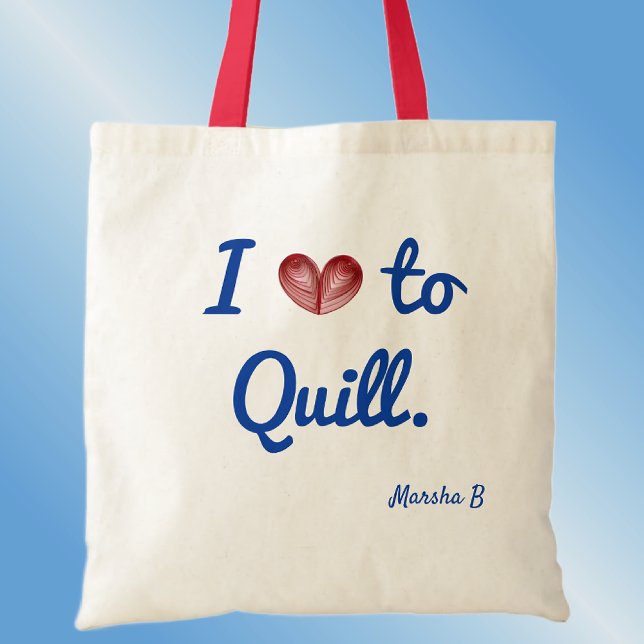 Tote Bag Nom, I (coeur à Quill, Budget Cotton Fourre-tout (Créateur téléchargé)