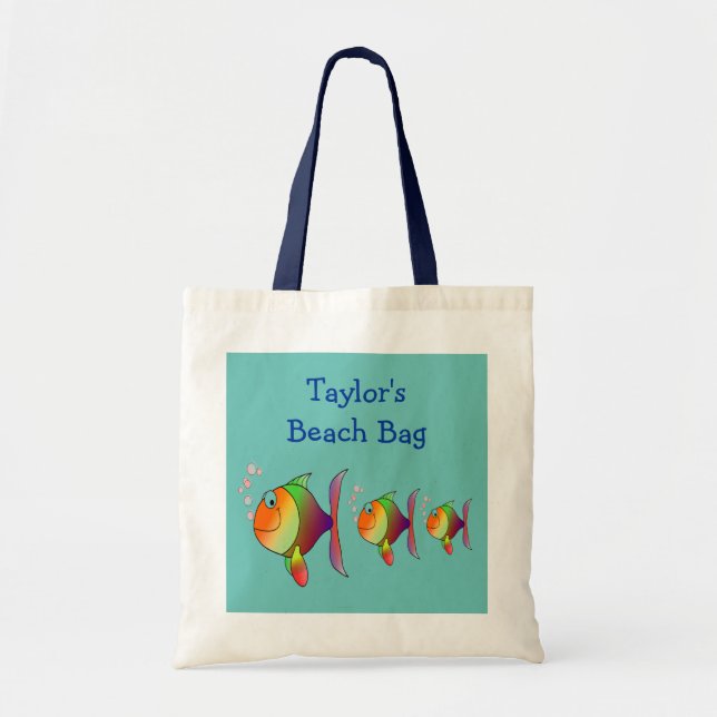 Tote Bag Nom mignon de coutume d'animaux de plage de (Devant)