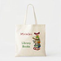 Nom mignon de coutume de cartable de bibliothèque