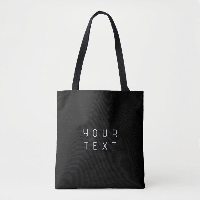 Tote Bag Nom modifiable minimaliste moderne | Noir & Blanc (Devant)