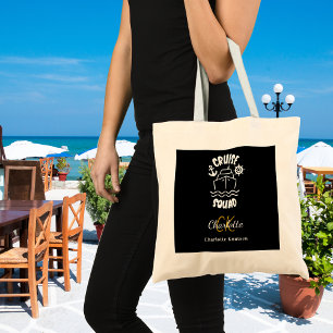 Tote Bag Nom monogramme noir blanc de l'équipe de croisière
