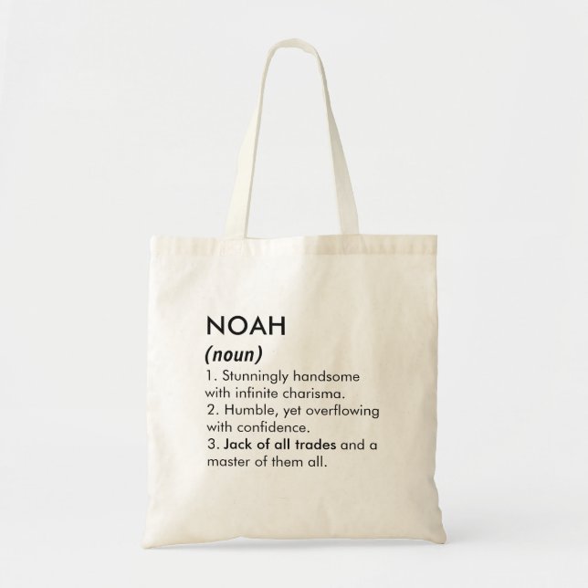 Tote Bag Nom Noah, nom modifiable, nom personnalisé (Devant)