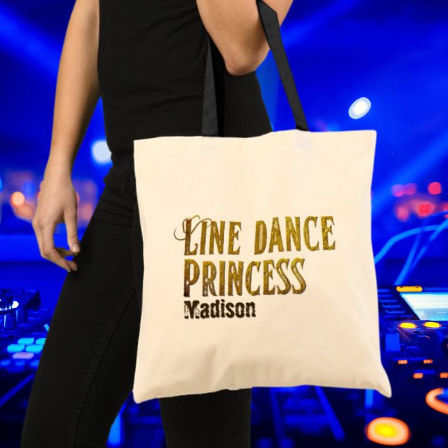 Tote Bag Nom or princesse de danse de ligne (Créateur téléchargé)