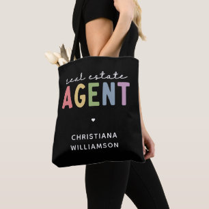 Tote Bag Nom personnalisé Agent immobilier Cadeaux immobi