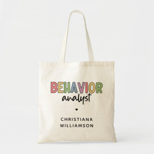 Tote Bag Nom personnalisé Analyste de comportement coloré