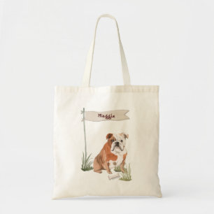 Tote Bag Nom personnalisé Anglais Bulldog Pet Chien