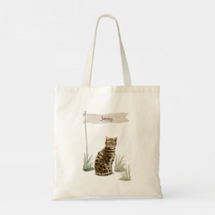 Tote Bag Nom personnalisé Animal de chat Bengale