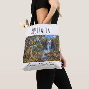 Tote Bag Nom personnalisé Australie Faune & Voyage à la Cas