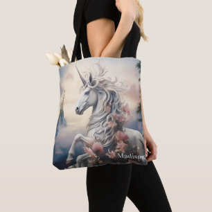 Tote Bag Nom personnalisé belle licorne