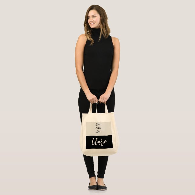 Tote Bag nom personnalisé best Mom jour et plus 2C (Devant (modèle))