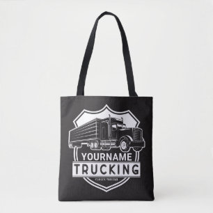 Tote Bag NOM personnalisé Camions Big Rig Semi Trucker