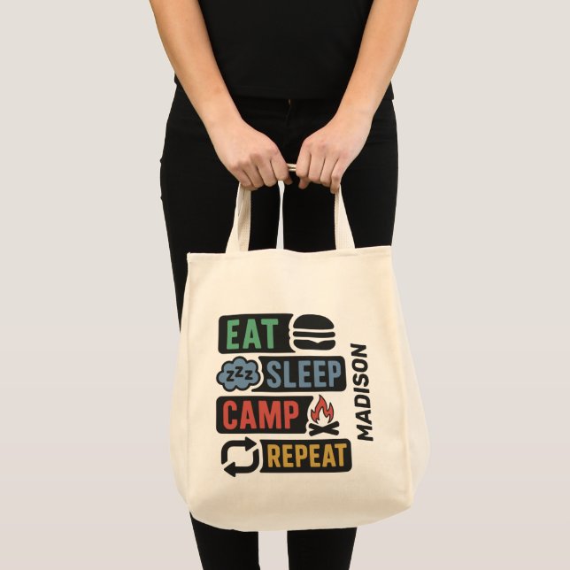 Tote Bag Nom personnalisé Camping (Devant (produit))