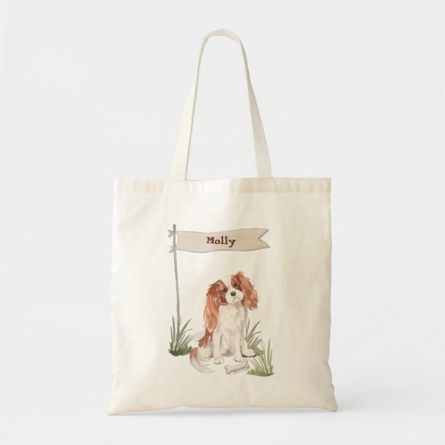 Tote Bag Nom personnalisé Cavalier King Charles Spaniel Pet (Devant)