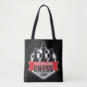 Tote Bag Nom personnalisé Chess Player Club Checkmate